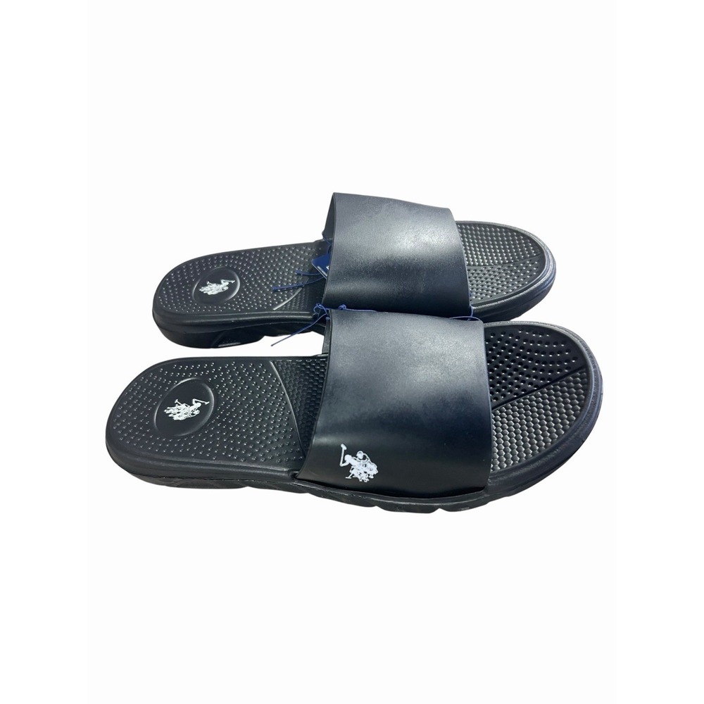 US Polo Association Slides, Black, Size‎ 9/10 Men's - Picture 2 of 4